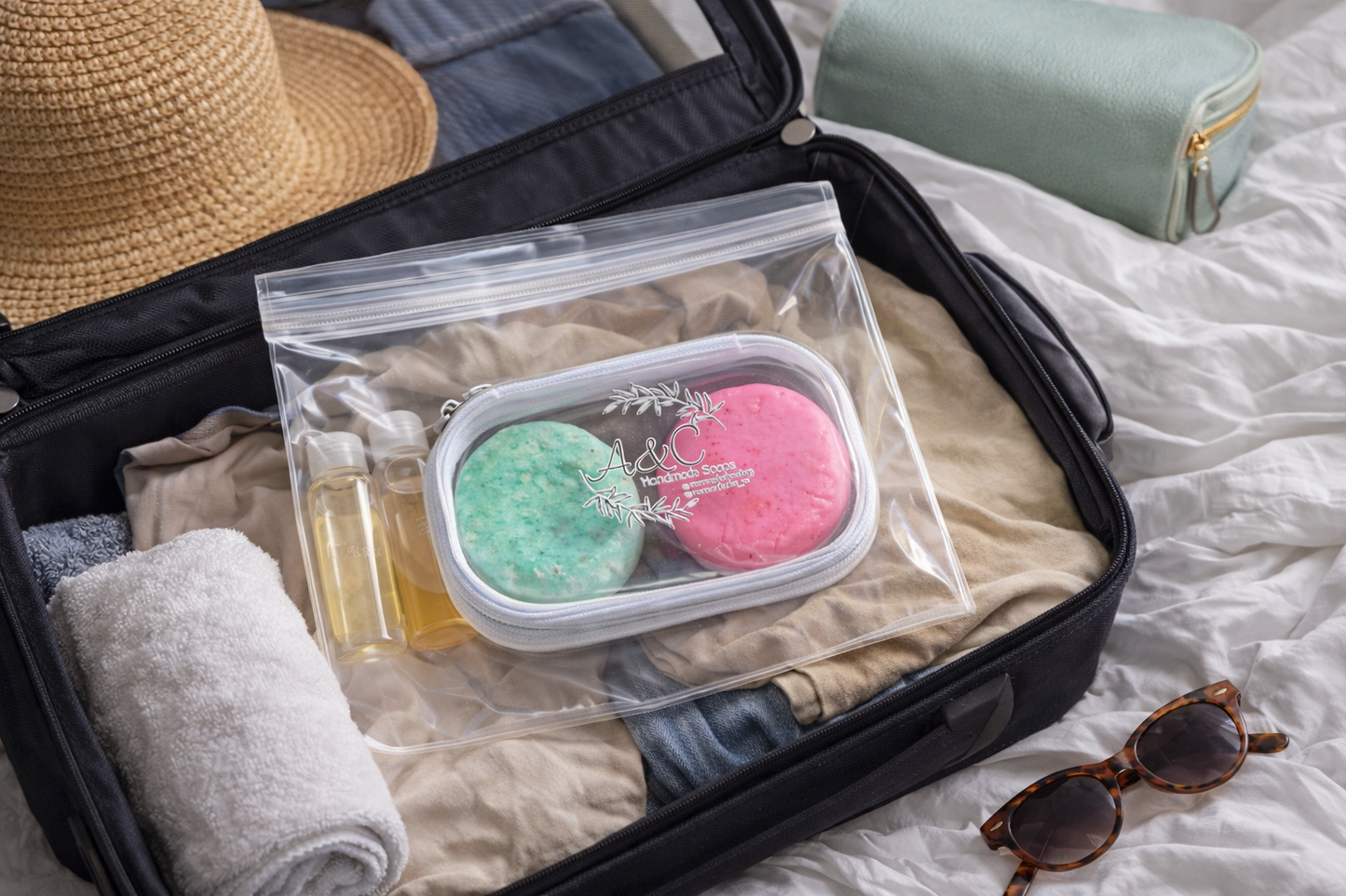 ✈️ Travel Case for Solid Shampoo & Conditioner